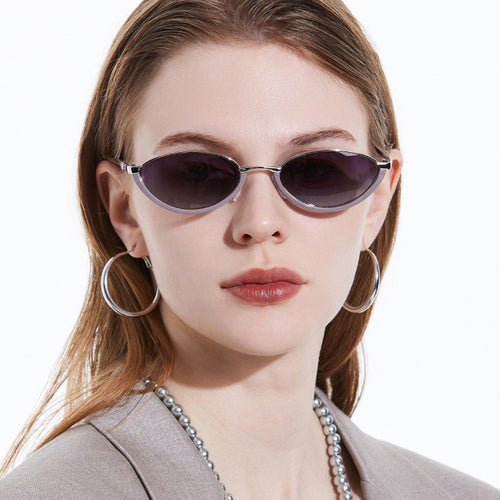 Dame moter Cat-Eye solbriller med to-farget ramme og UV-beskyttelse Skanto