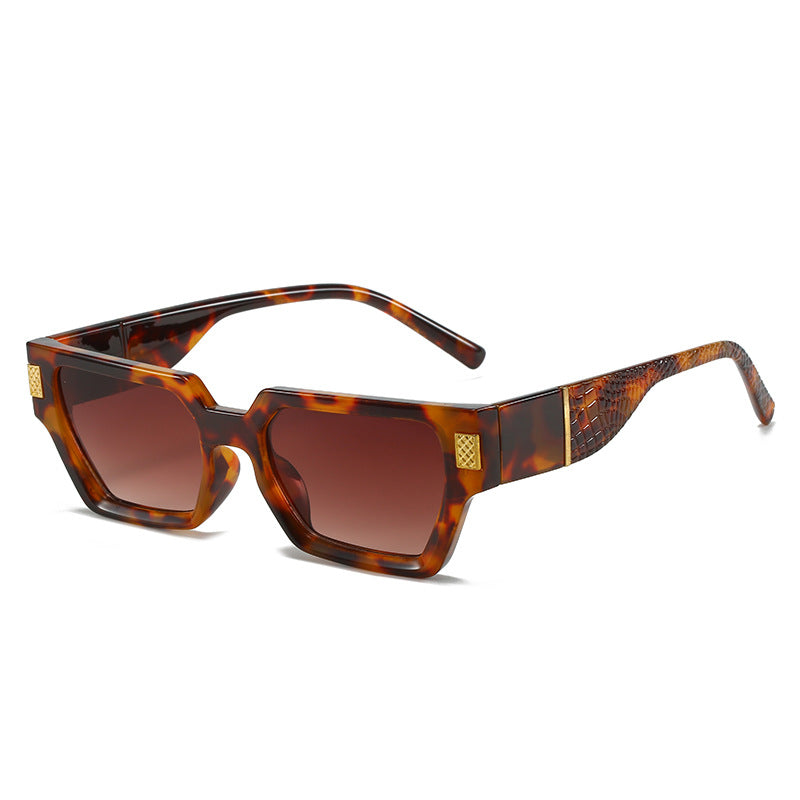 Dame moteriktig solbrille med unik geometrisk ramme og luksuriøse detaljer Skanto