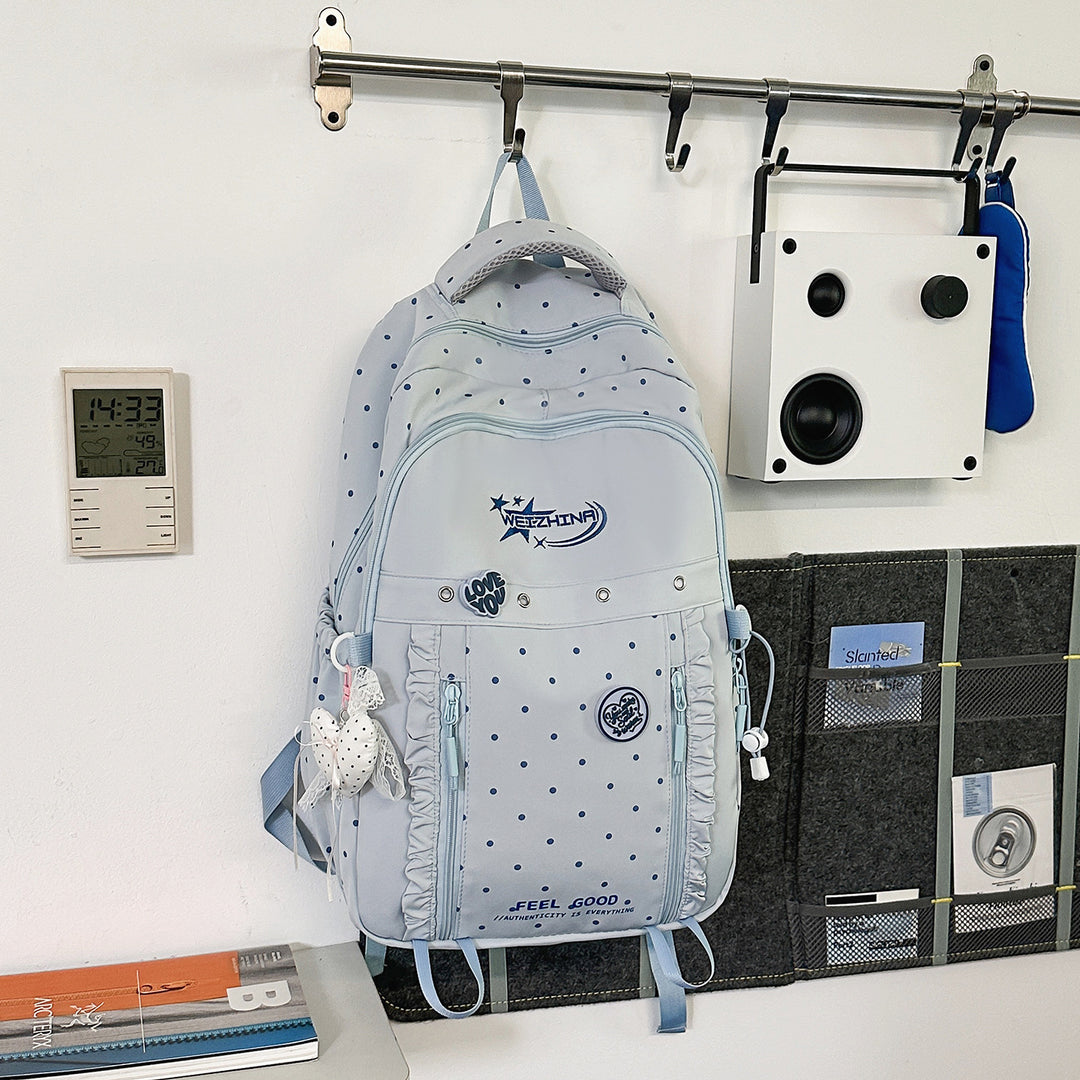 Stilig Prikkete Skolesekk