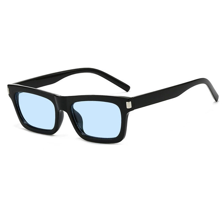 Dame kvadratisk solbrille med transparente linser og stillegant design Skanto