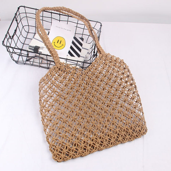 Strukturert Rattan-Handlebag Skanto