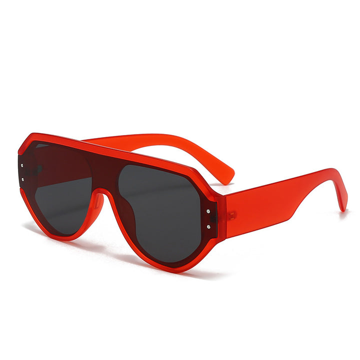 Dame fashionable oversized solbriller med bred ramme Skanto