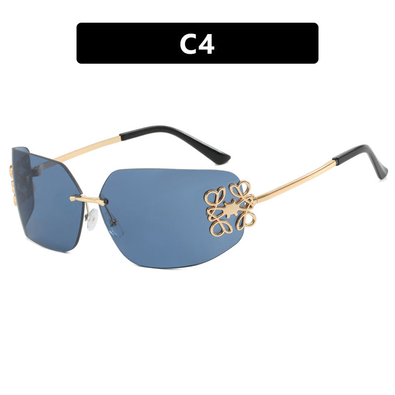Damer ekstravagant utformet solbrille med elegante dekorasjoner Skanto
