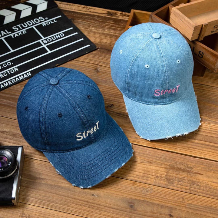 Kvinneødelagt denim baseball cap Skanto 1784084141