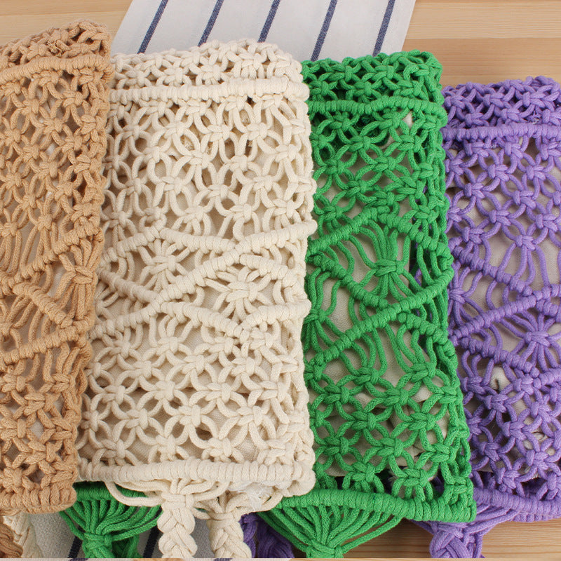 Hand-knotted tote bags with geometric patterns Skanto