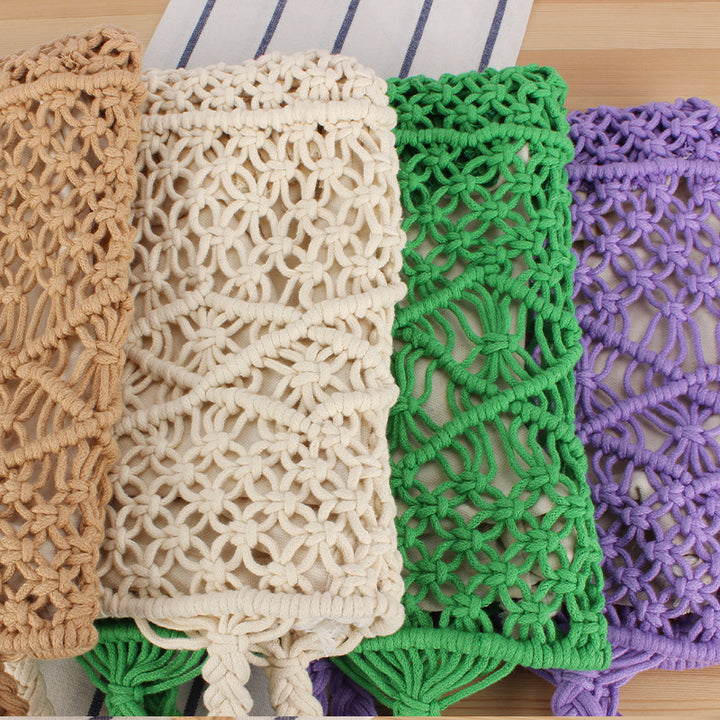 Hand-knotted tote bags with geometric patterns Skanto