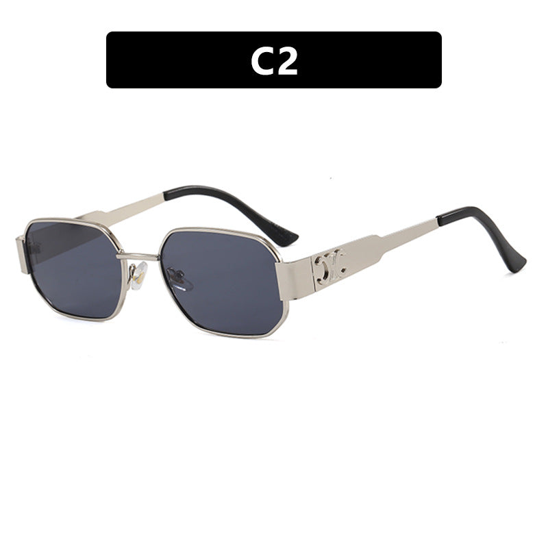 Dame geometrisk solbrille i moderne design med polariserte linser Skanto