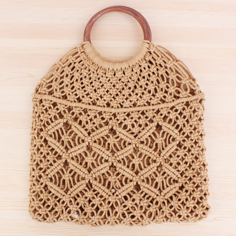 Makramee Tote bag with Double-layered Inner pocket Skanto