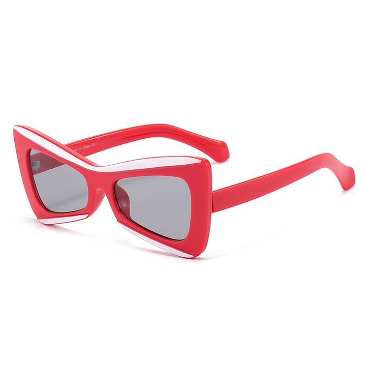 Damer Modische Cat-Eye-solbriller med bred ramme Skanto