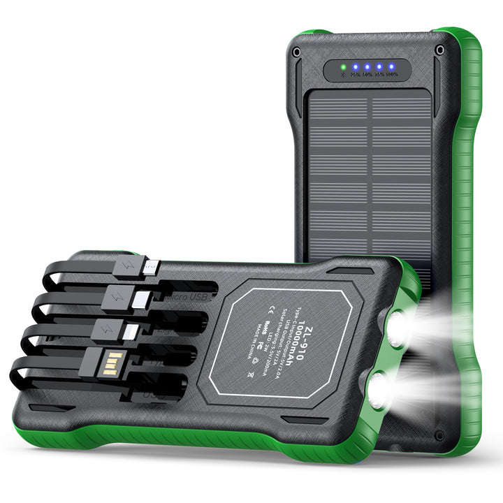 Solar Powerbank med Integret LED-Lys Skanto