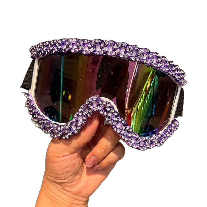 Damer Sportslig elegant skibrille med strassdekorert ramme Skanto