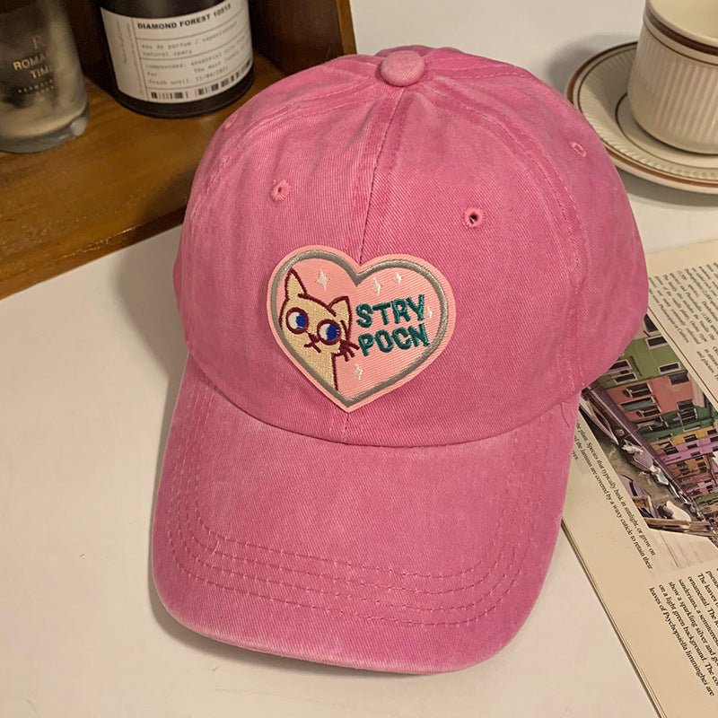 Kvinnes Brodert Inspirerende Katt Baseball Caps Skanto