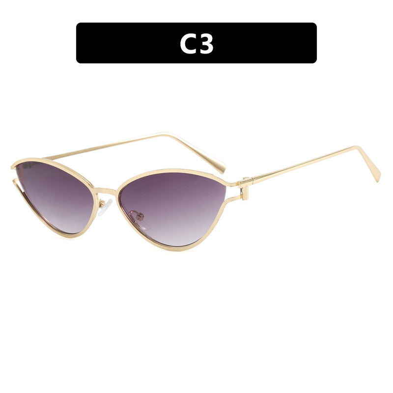 Dame Cat-Eye solbriller med beskyttende UV-filter og elegant metallramme Skanto