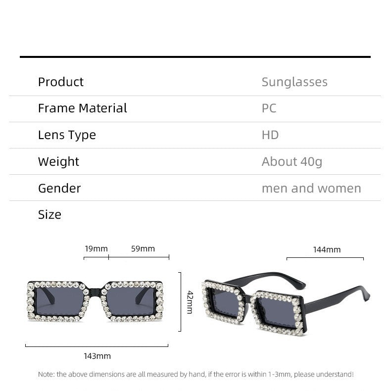 Dame moteriktig solbrille med glitrende rammedekorasjon Skanto