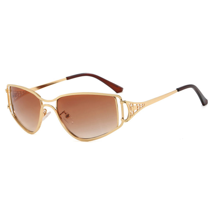 Dame eksklusive Cat-Eye solbriller med elegante dekorasjoner Skanto