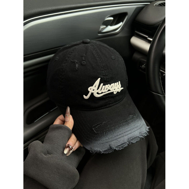 Kvinnenes slitte denim stil baseball cap Skanto