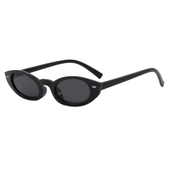Dame Cat-Eye solbriller med moderne gjennomsiktig ramme Skanto