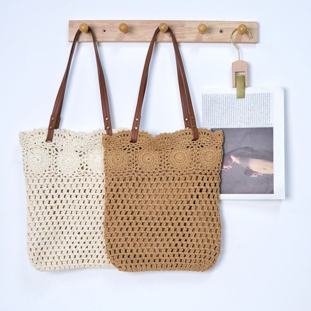 Designer shopping bag with hand-crocheted detail Skanto