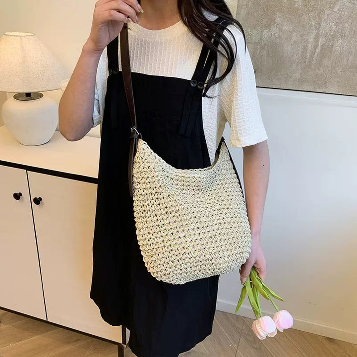 Flettet skulderveske med elegant lærreim Skanto