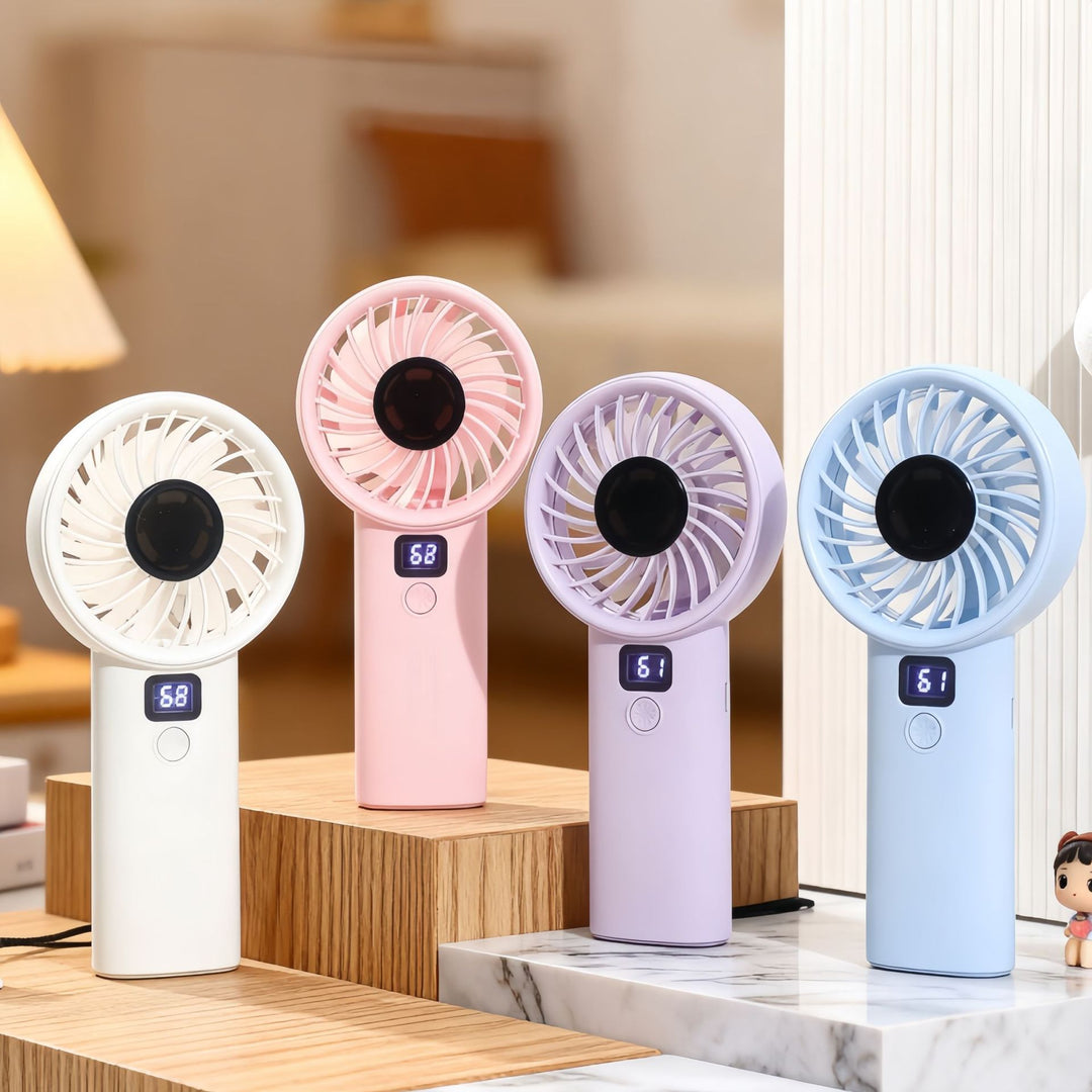 Dame bærbar Mini-vifte med digital skjerm og ergonomisk design Skanto