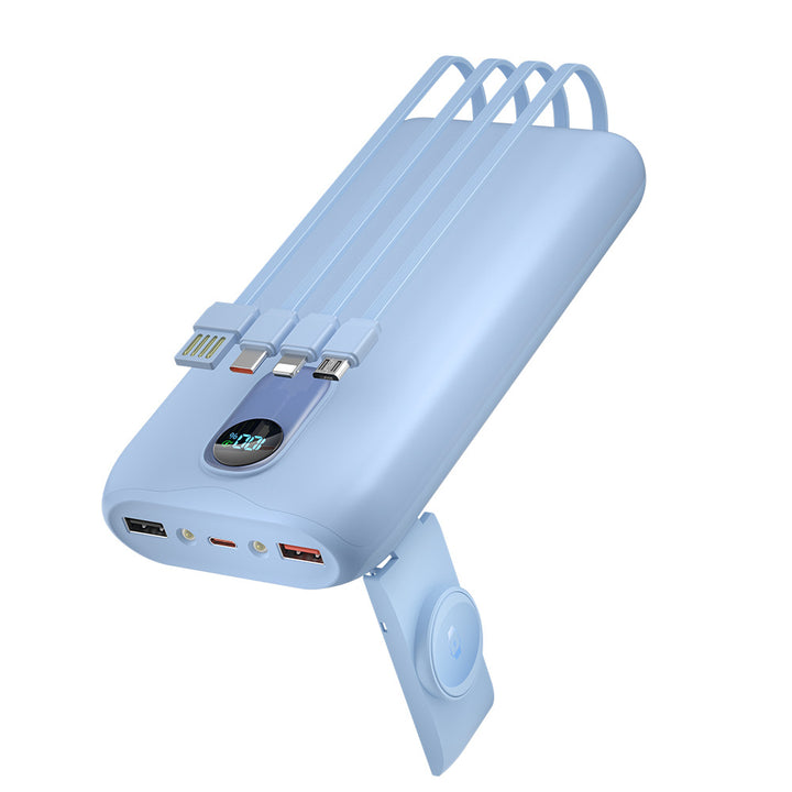 Powerbank med integrerte ladekabler og LCD-skjerm Skanto