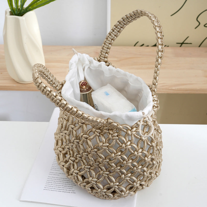 Håndlaget Shopper-veske av fint makramee Skanto