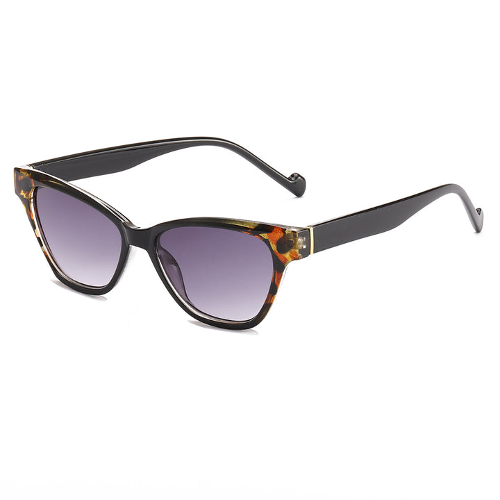 Dame Cat-Eye solbriller med moderne leopardmønster Skanto