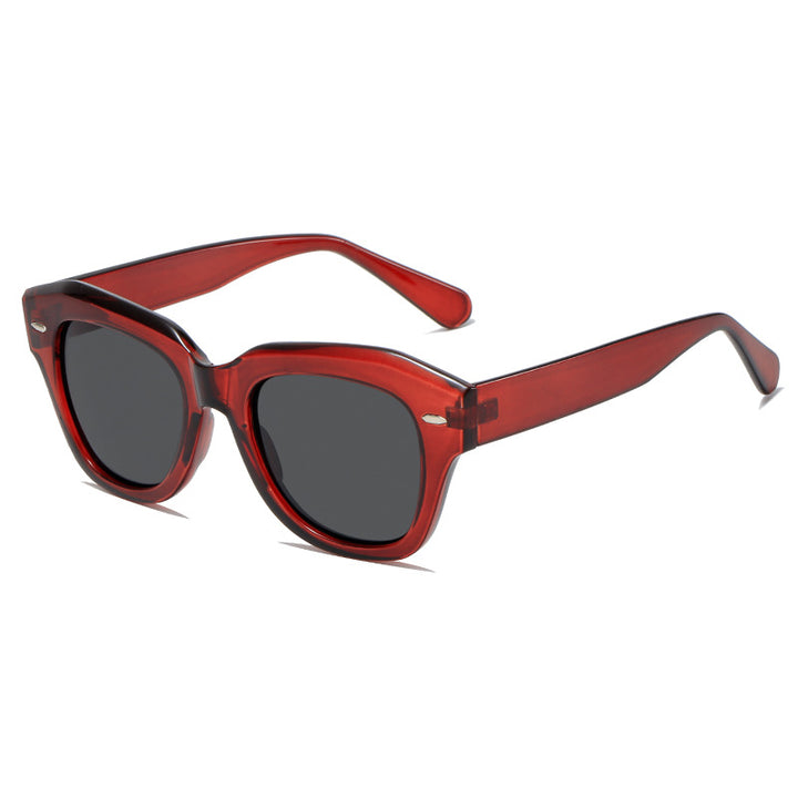 Dame stilig solbrille i moderne design med gjennomsiktig ramme Skanto
