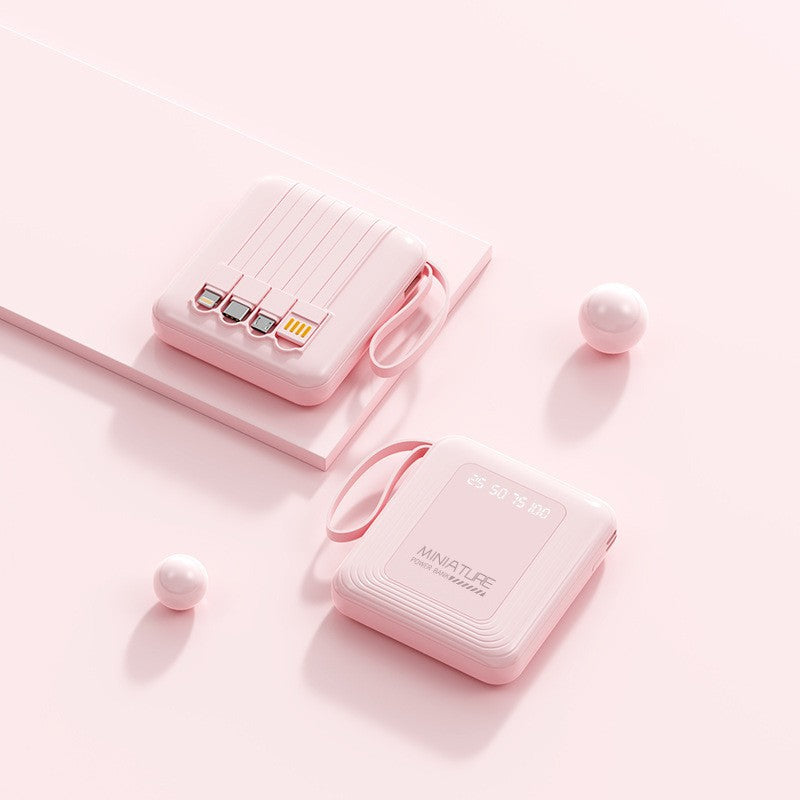 Slim Powerbank med integrerte kabler Skanto