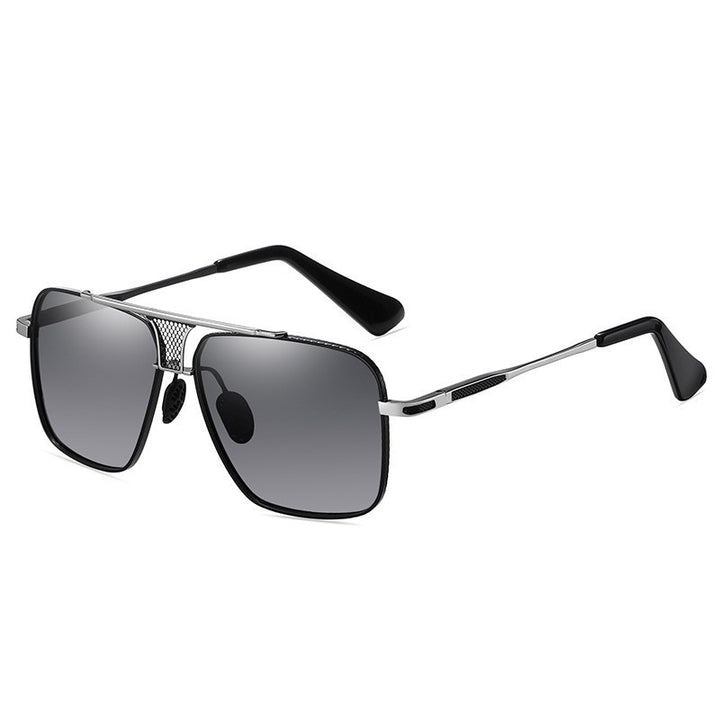 Dame Kvadratisk Solbrille med stilfull metallramme og høykvalitets UV-beskyttelse Skanto