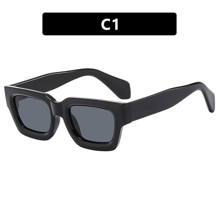 Damer moteriktig rektangulær solbrille med bred ramme og beskyttende UV-filter Skanto