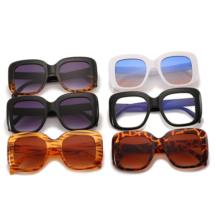 Dame oversized kvadratisk solbrille med høy kvalitet plast ramme Skanto
