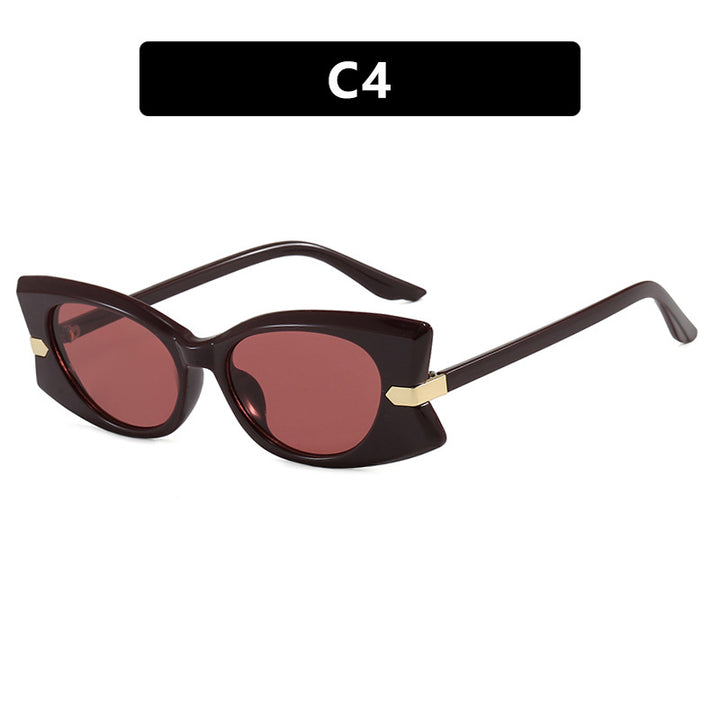 Dame Cat-Eye Solbrille med stilfull metalldetalj og UV-beskyttelse Skanto