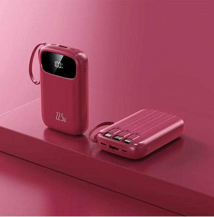 Powerbank med integrert ladekabel og digital skjerm Skanto
