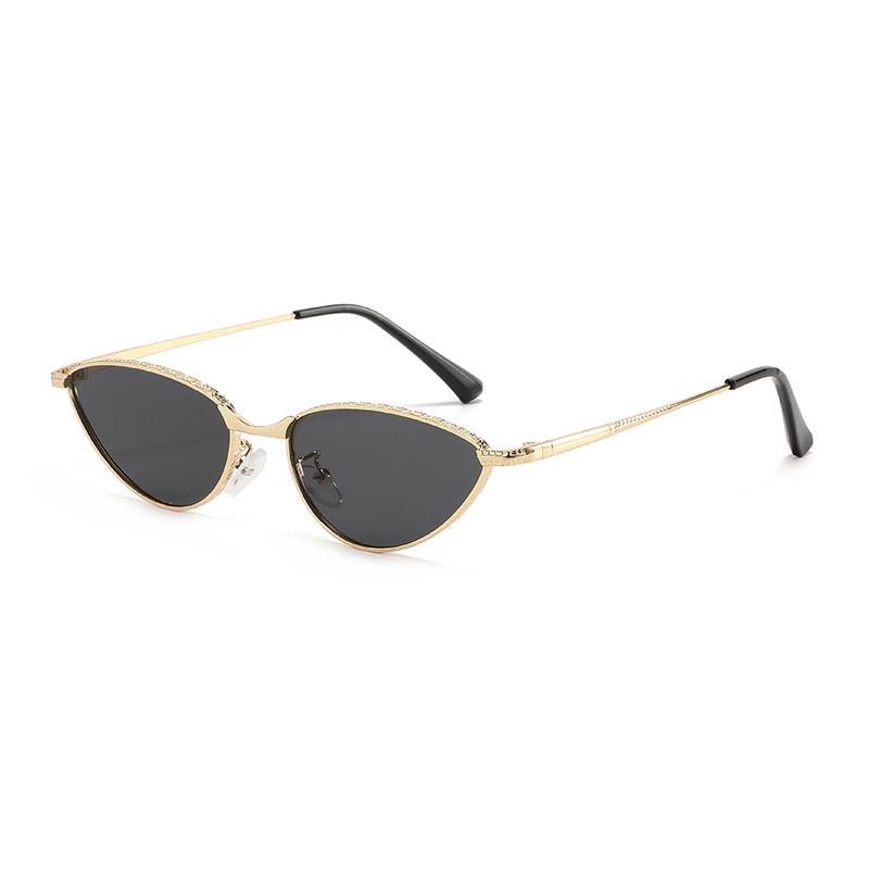 Dame Cat-Eye solbriller med rhinestones ramme og beskyttende linser Skanto