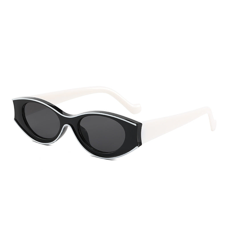 Damer Cat-Eye solbriller med kontrasterende rammedesign Skanto
