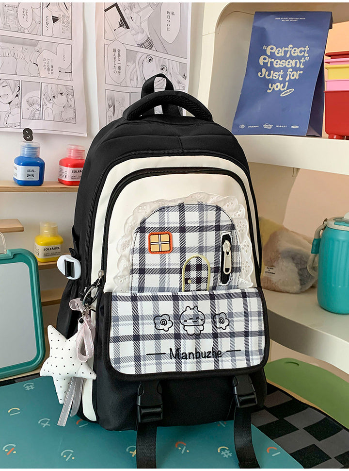 Jenters Lekne Rutet Skole Rygsekk