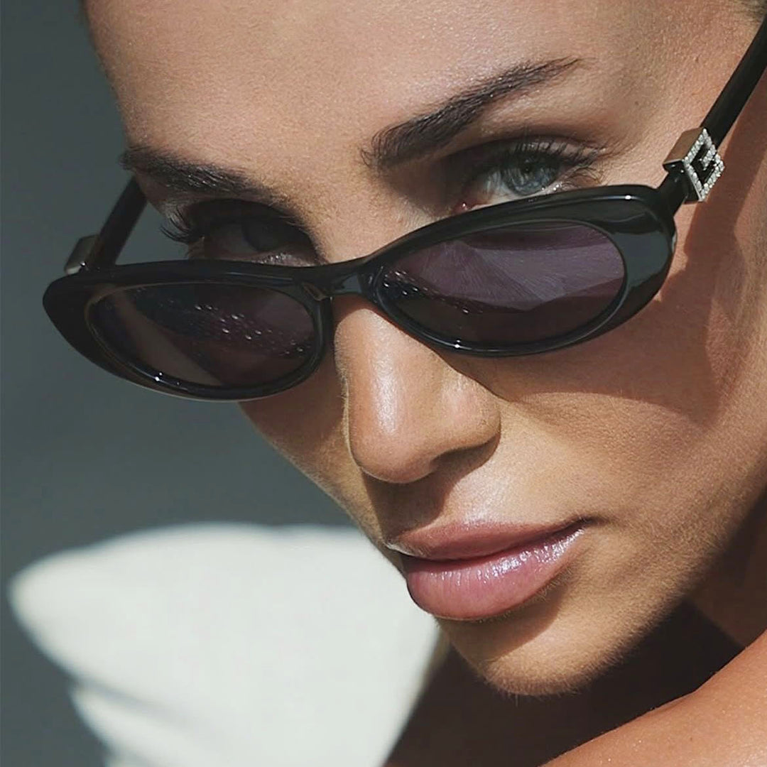 Dame elegant Cat-Eye solbriller med fine aksenter Skanto