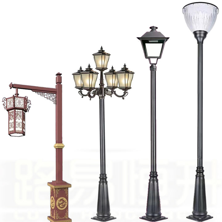 Vintage Dual-Lantern Solar Gate Lamp Post Med Dekorative Scroll Armer Og Skumring-til-Morgen Sensor Skanto