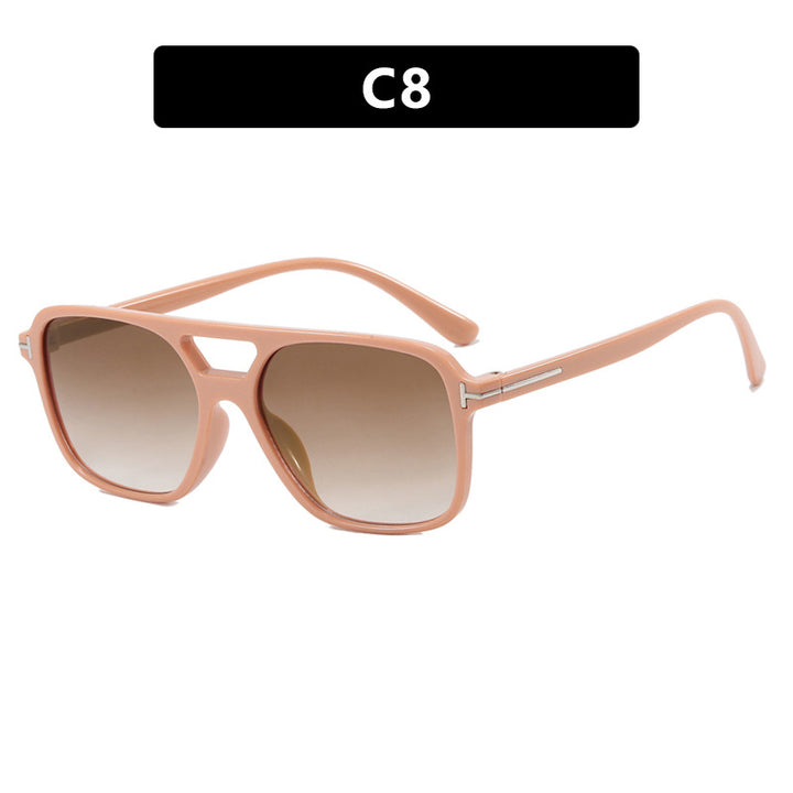 Dame elegant geometrisk solbrille med stilfull ramme Skanto
