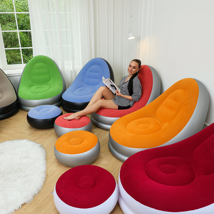 Kvinne oppblåsbar komfortsofa med ergonomisk ryggstøtte Skanto