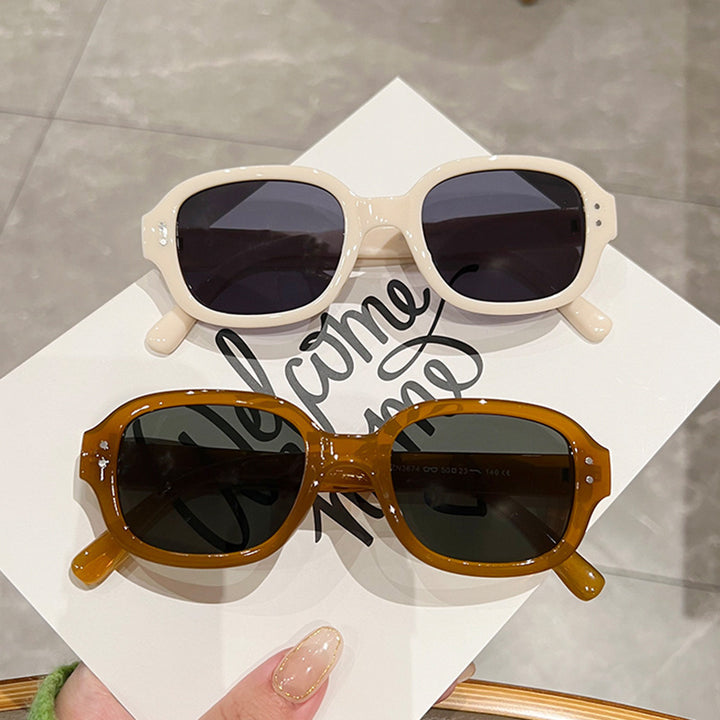 Damen modische solbrille med stor, firkantet ramme Skanto
