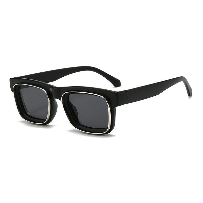 Dame moteriktig firkantet solbrille med kontrasterende ramme Skanto