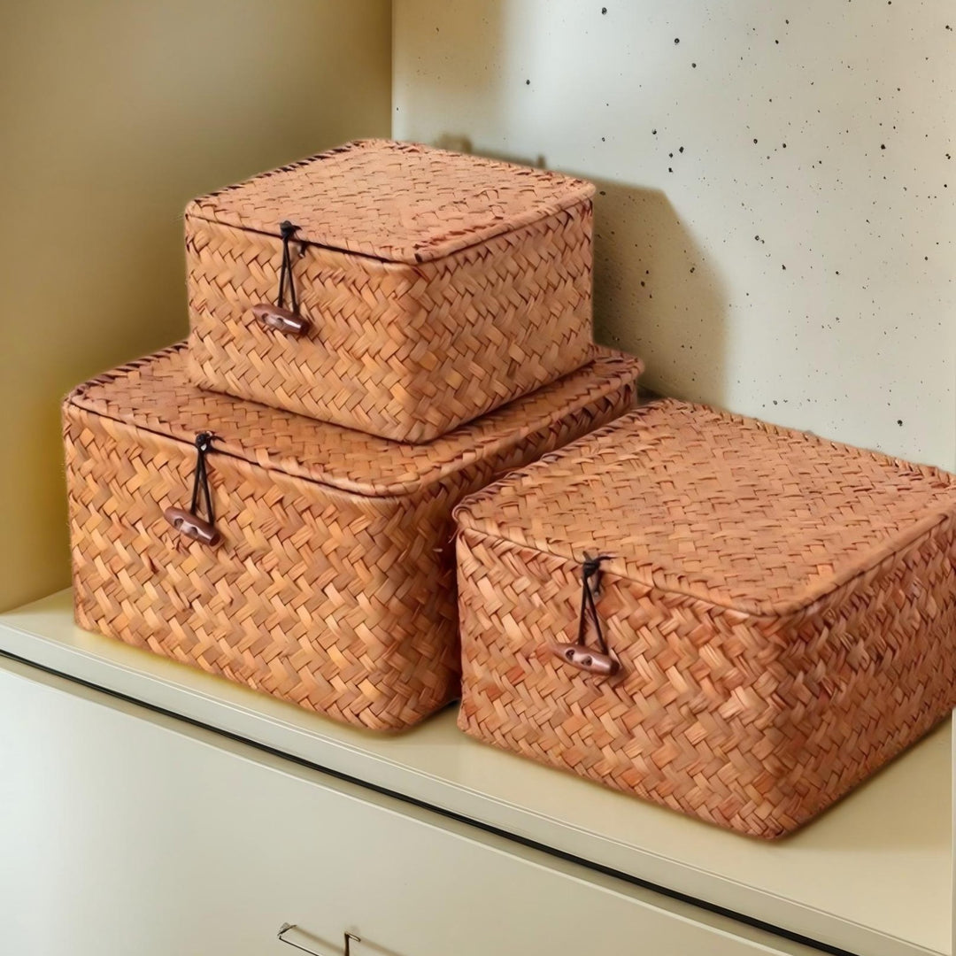 Dame oppbevaringsboks laget av naturmaterialer Skanto