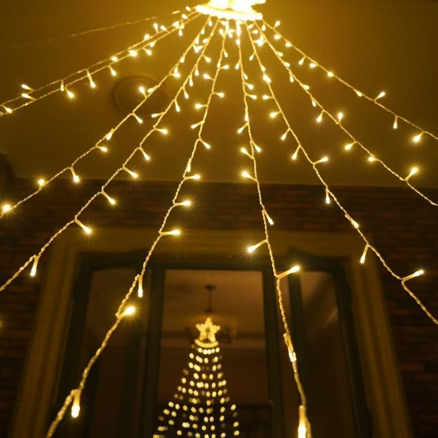 Dekorativ stjerne LED-vegglampe med varme glitrende dusker fe string lys Skanto