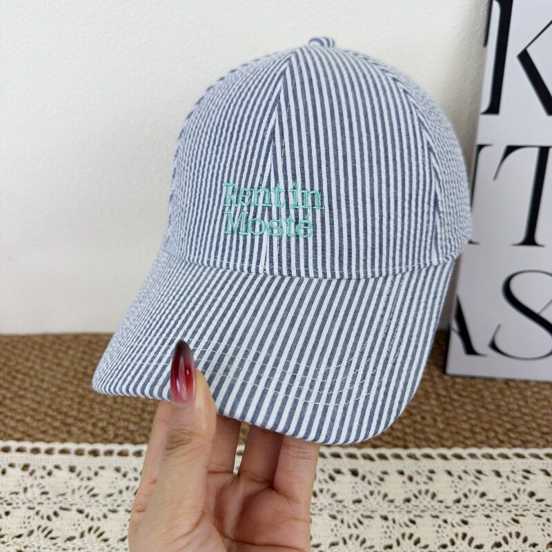 Kvinne Stripet Brodert Baseball Caps Skanto