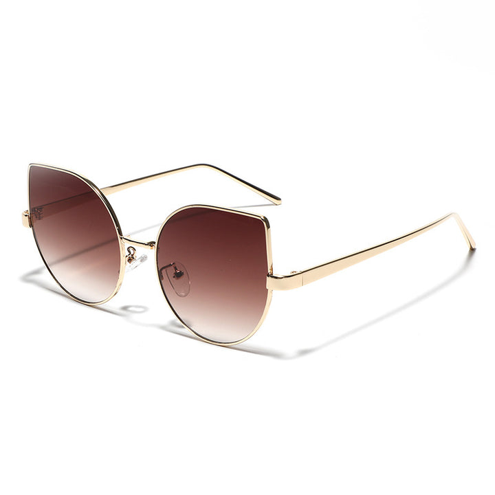 Dame Cat-Eye solbriller med polariserte linser og elegant metalramme Skanto