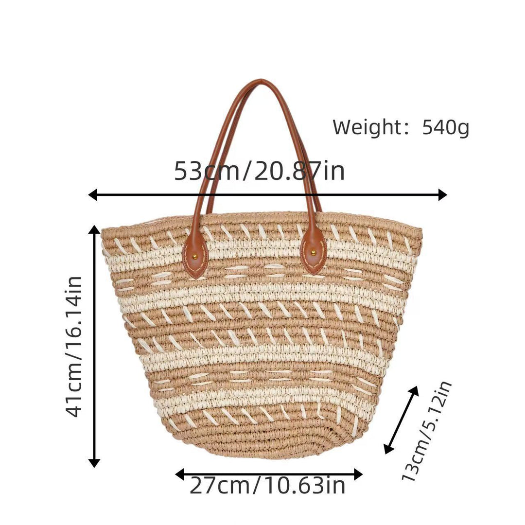 Bast-Strandbag med Elegant Strukturdesign Skanto