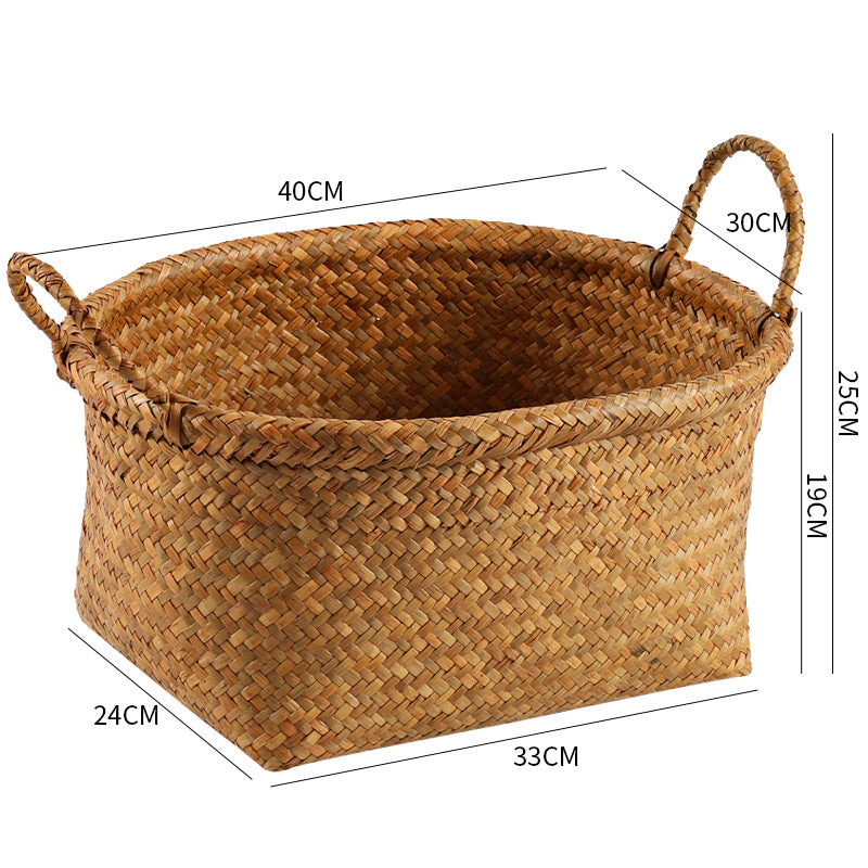 Unisex Naturfiber oppbevaringskurv med bred kant Skanto