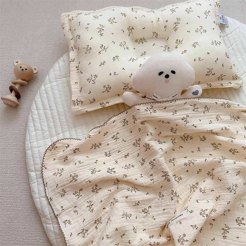 Unisex Cozy Muslin Teppet med Delikat Blomster Mønster Skanto